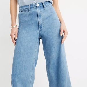 Madewell Emmett Wide Leg Crop Jean in Langston Wash